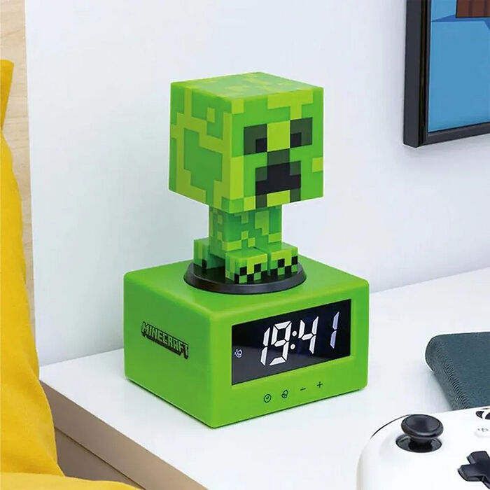 Paladone UK Minecraft 麥塊 苦力怕造型 / 草地造型 Figure 3合1 鬧鐘小夜燈