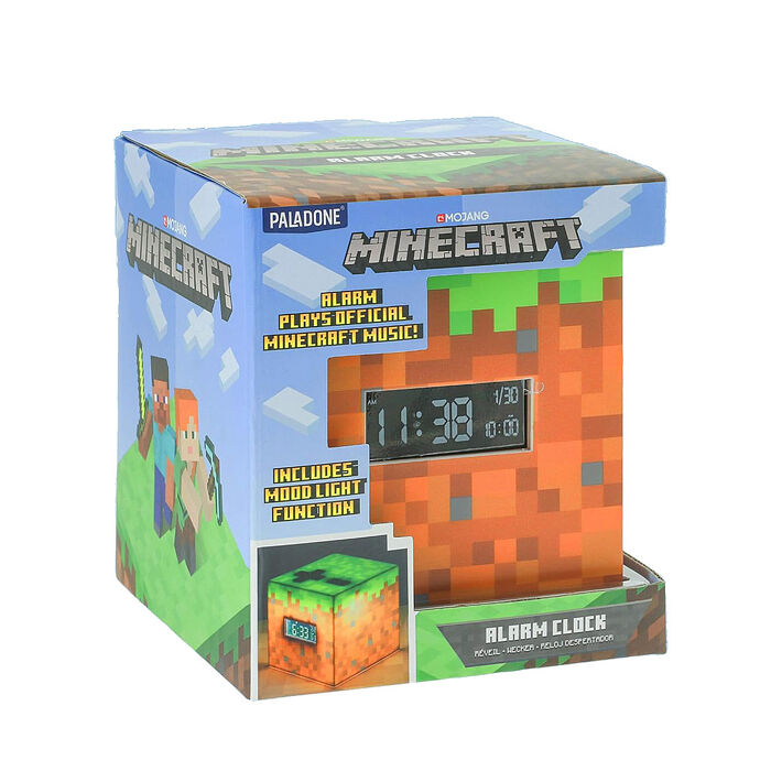 Paladone UK Minecraft 麥塊 苦力怕造型 / 草地造型 Figure 3合1 鬧鐘小夜燈