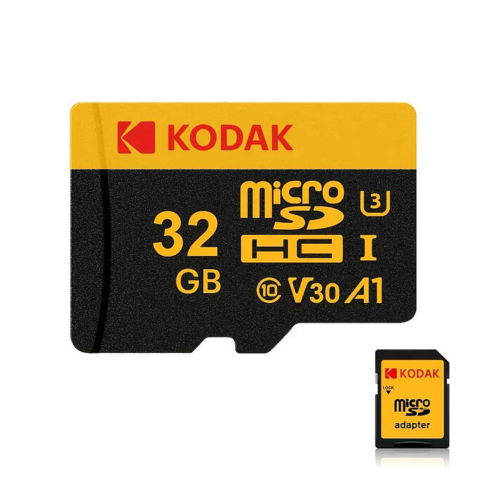 柯達KODAK MicroSD 32GB (UHS-I U3/V30/A1)高速記憶卡-黑色