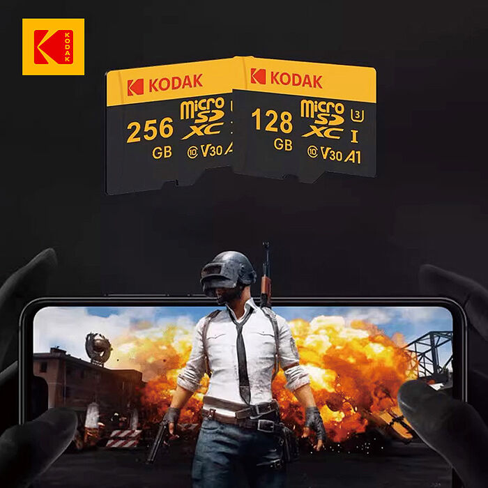 【柯達KODAK】MicroSD 128GB (UHS-I U3/V30/A1)高速記憶卡-黑色