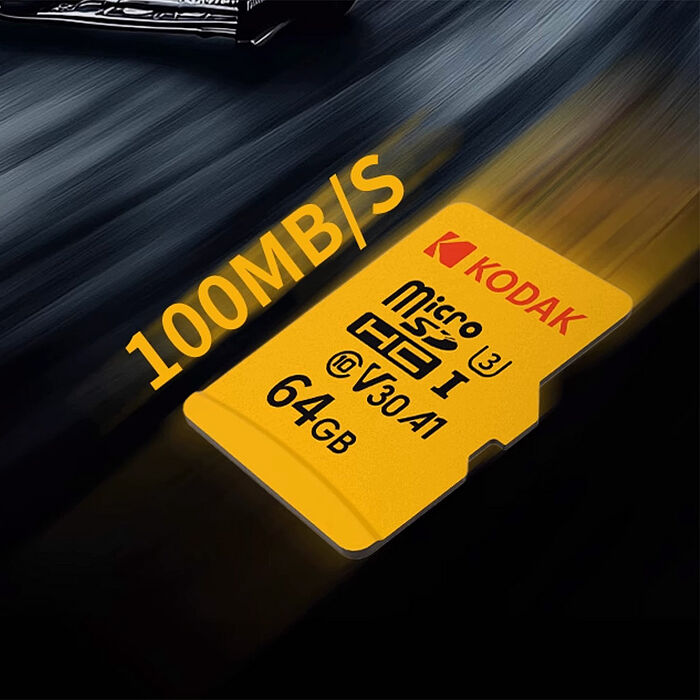 柯達KODAK MicroSD 64GB (UHS-I U3/V30/A1)高速記憶卡-黃色