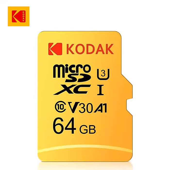 柯達KODAK MicroSD 64GB (UHS-I U3/V30/A1)高速記憶卡-黃色