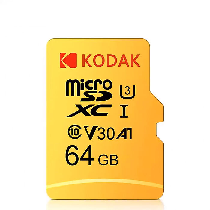 柯達KODAK MicroSD 64GB (UHS-I U3/V30/A1)高速記憶卡-黃色
