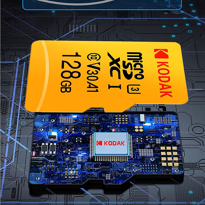 【柯達KODAK】MicroSD 128GB (UHS-I U3/V30/A1)高速記憶卡-黃色