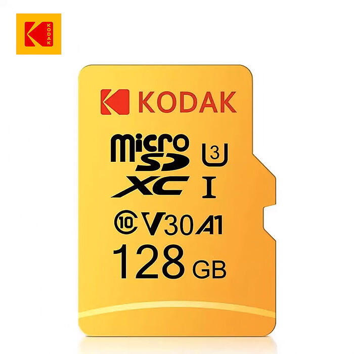 【柯達KODAK】MicroSD 128GB (UHS-I U3/V30/A1)高速記憶卡-黃色