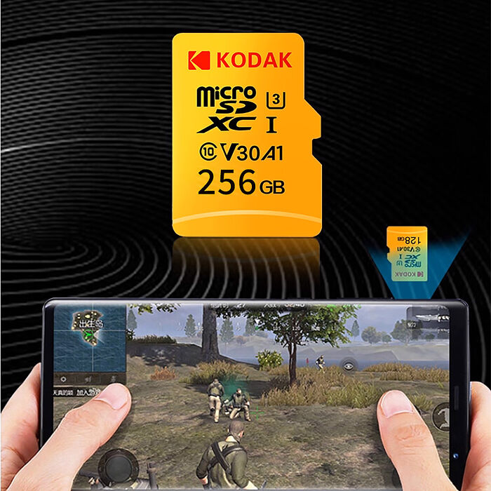 【柯達KODAK】MicroSD 256GB (UHS-I U3/V30/A1)高速記憶卡-黃色