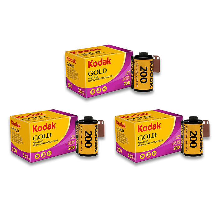 【柯達KODAK】Kodak柯達底片 Gold 200 135底片 36張 底片 彩色負片 ( 三入組 )