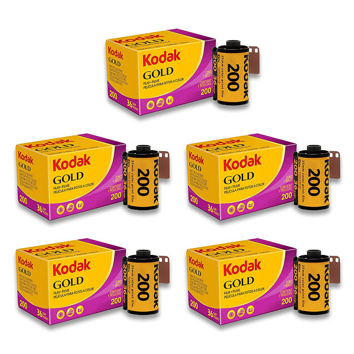【柯達KODAK】Kodak柯達底片 Gold 200 135底片 36張 底片 彩色負片 ( 五入組 )