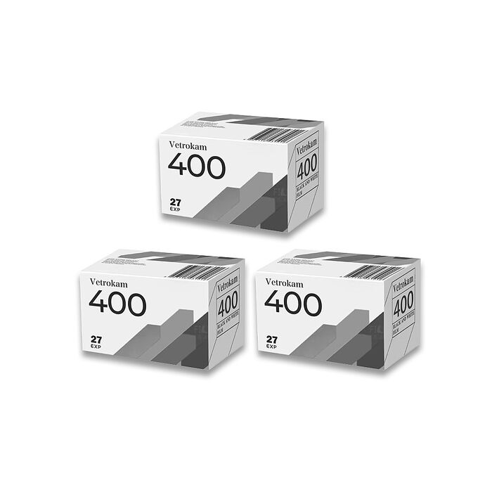 【Vetrokam】Vetrokam 歐洲沃克底片 黑白負片 黑白底片膠卷底片 iso400 27EXP ( 三入組 )