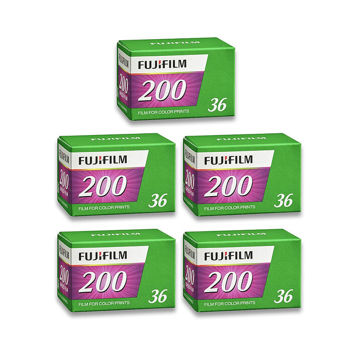 【富士FUJIFILM】彩色軟片200度(負片135/36 36張) 膠卷底片 ( 五入組 )