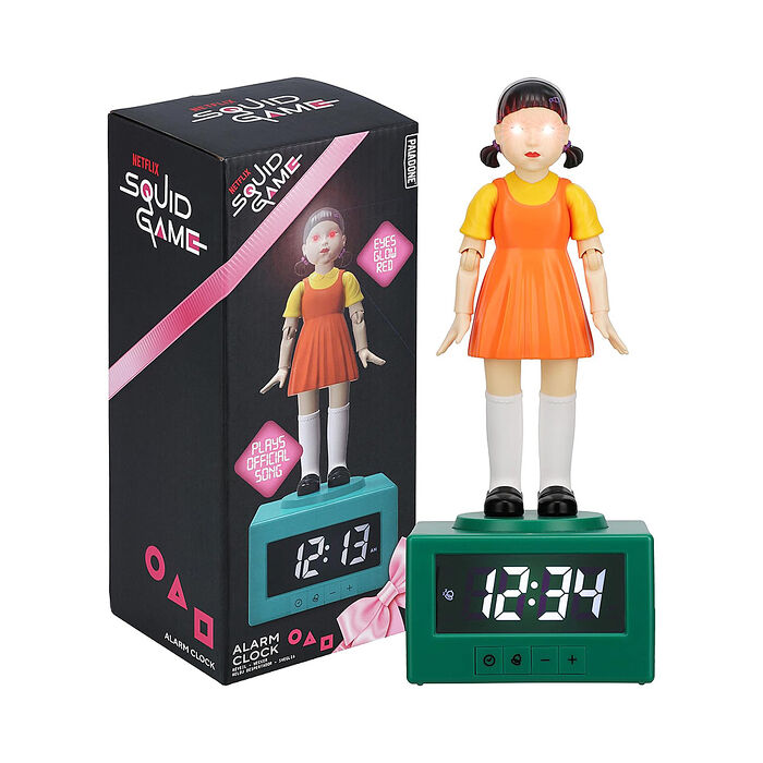 Paladone UK 魷魚遊戲 英熙娃娃 Figure 3合1 鬧鐘小夜燈(造型燈/魷魚遊戲鬧鐘/鬧鐘小夜燈/英熙娃娃)