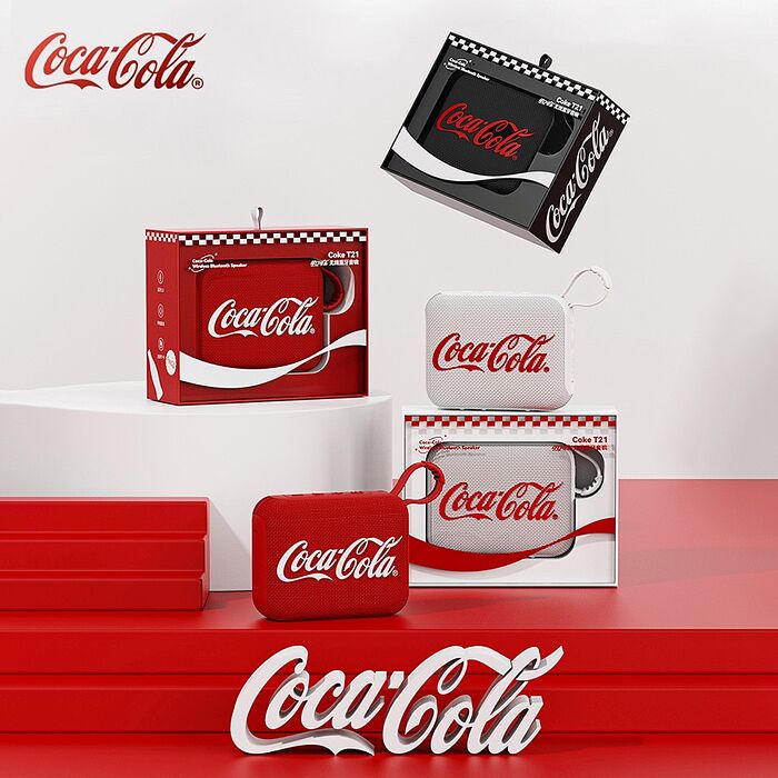 【Coca-cola】可口可樂 可掛提帶便攜式迷你小型藍芽音響 T21