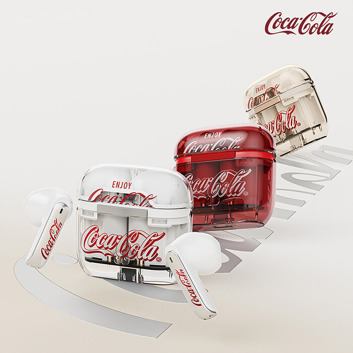 【Coca-cola】可口可樂 透明感半入耳降噪藍芽耳機 T36S