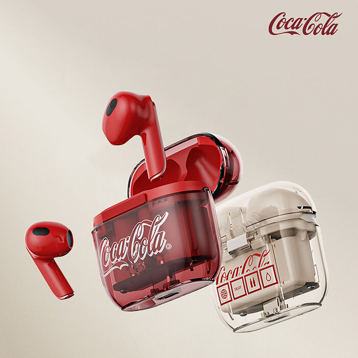 【Coca-cola】可口可樂 透明感半入耳降噪藍芽耳機 T36S