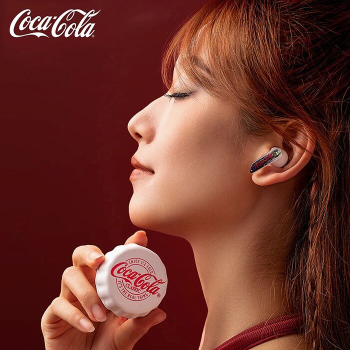 【Coca-cola】可口可樂 創意瓶蓋造型 半入耳式藍芽耳機 ENC降噪 T13