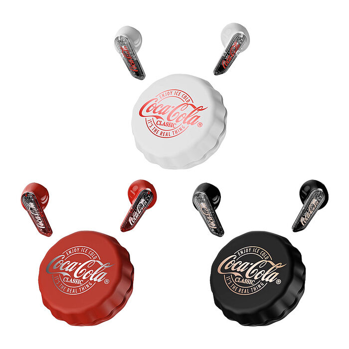 【Coca-cola】可口可樂 創意瓶蓋造型 半入耳式藍芽耳機 ENC降噪 T13