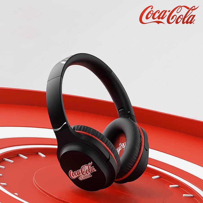 【Coca-cola】可口可樂 頭戴可折疊式降噪藍芽耳機 T18
