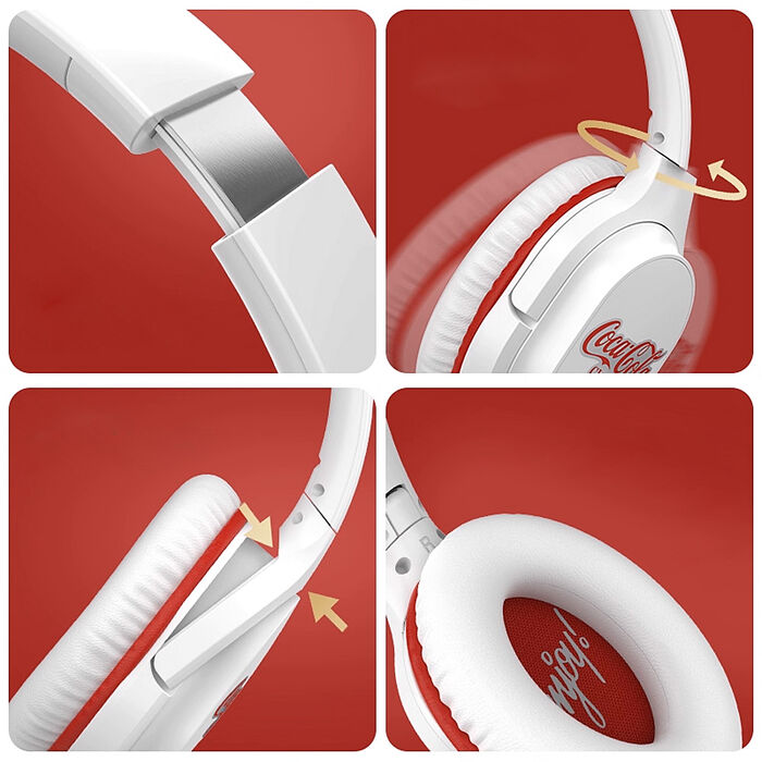 【Coca-cola】可口可樂 頭戴可折疊式降噪藍芽耳機 T18