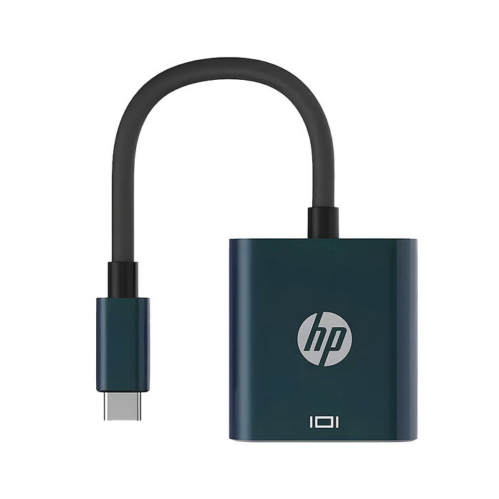HP 惠普 DHC-CT201 Type-C 轉 VGA 轉接器/轉接頭-藍黑色