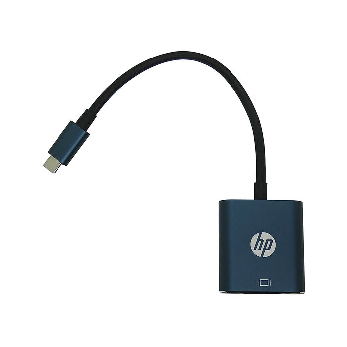 HP 惠普 DHC-CT201 Type-C 轉 VGA 轉接器/轉接頭-藍黑色