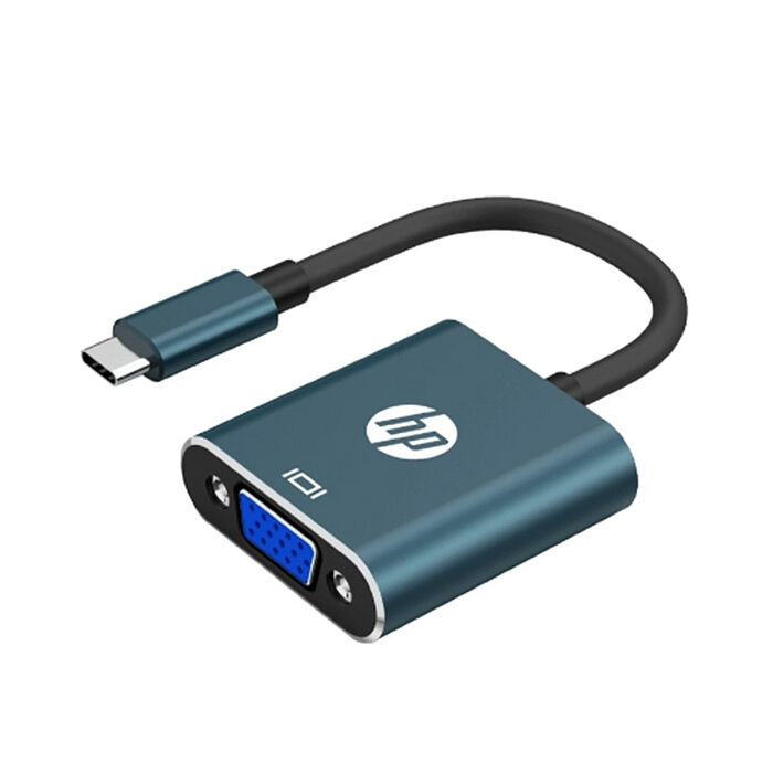 HP 惠普 DHC-CT201 Type-C 轉 VGA 轉接器/轉接頭-藍黑色