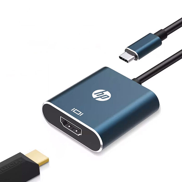 HP 惠普 DHC-CT202 Type-C 轉 HDMI 轉接器/轉接頭-藍黑色