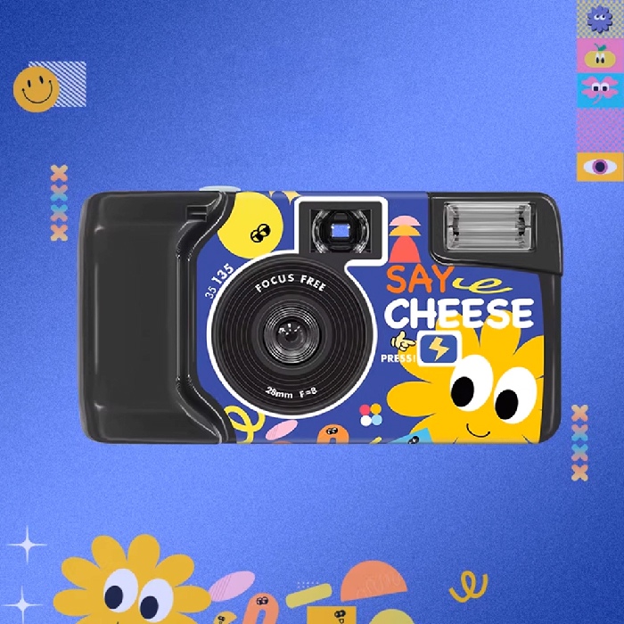 【LFANI 樂斐】SAY CHEESE笑笑笑 翻玩系列彩色27張一次性閃光即可拍相機