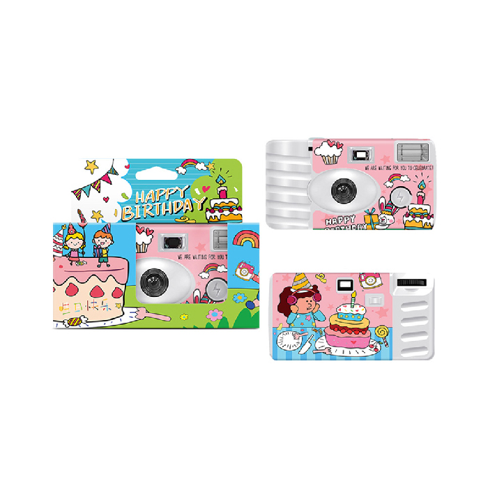 【LFANI 樂斐】HAPPY BIRTHDAY生日快樂 翻玩系列彩色18張一次性閃光即可拍相機
