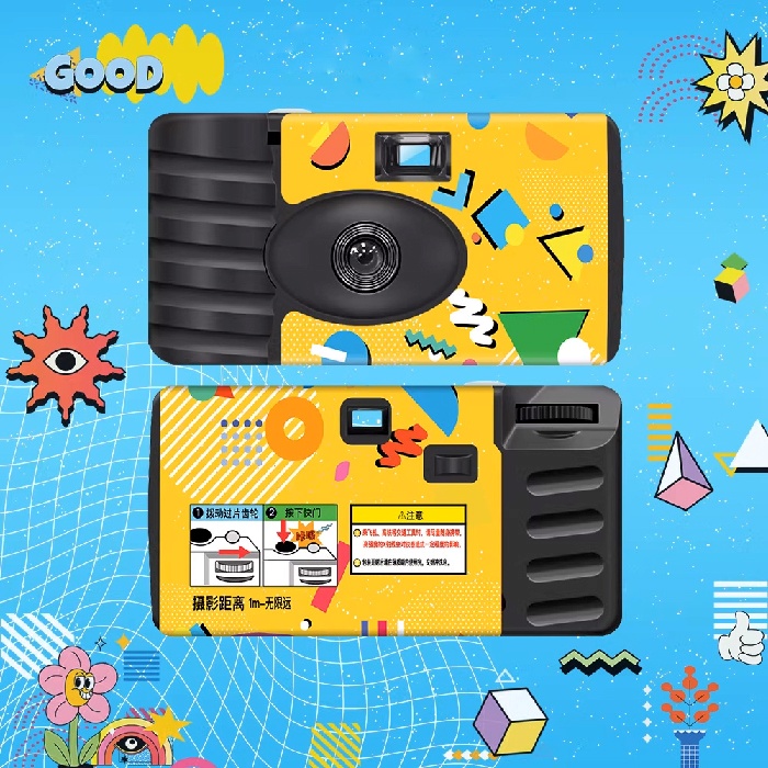 【LFANI 樂斐】MEMPHIS孟菲斯 翻玩系列黑白18張一次性無閃光即可拍相機