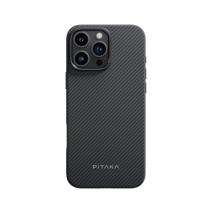PITAKA  iPhone 16 Pro/ProMax 航太纖維磁吸防摔手機殼 黑灰
