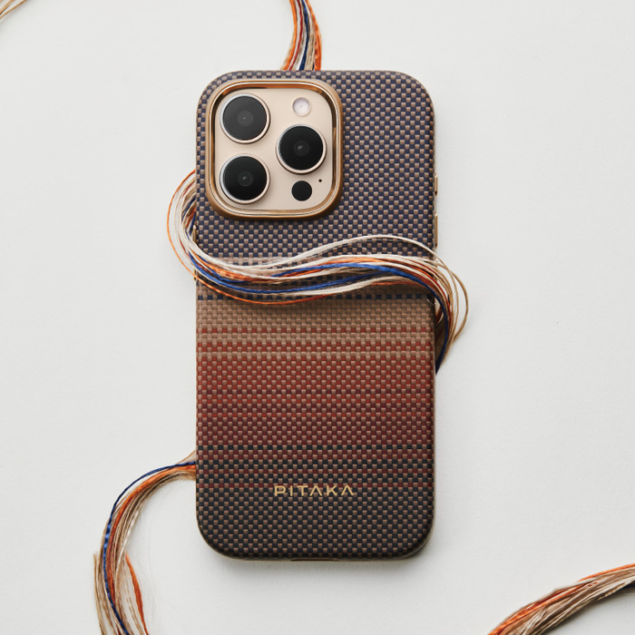 PITAKA  iPhone 16 Pro/ProMax 航太纖維磁吸防摔手機殼 日落