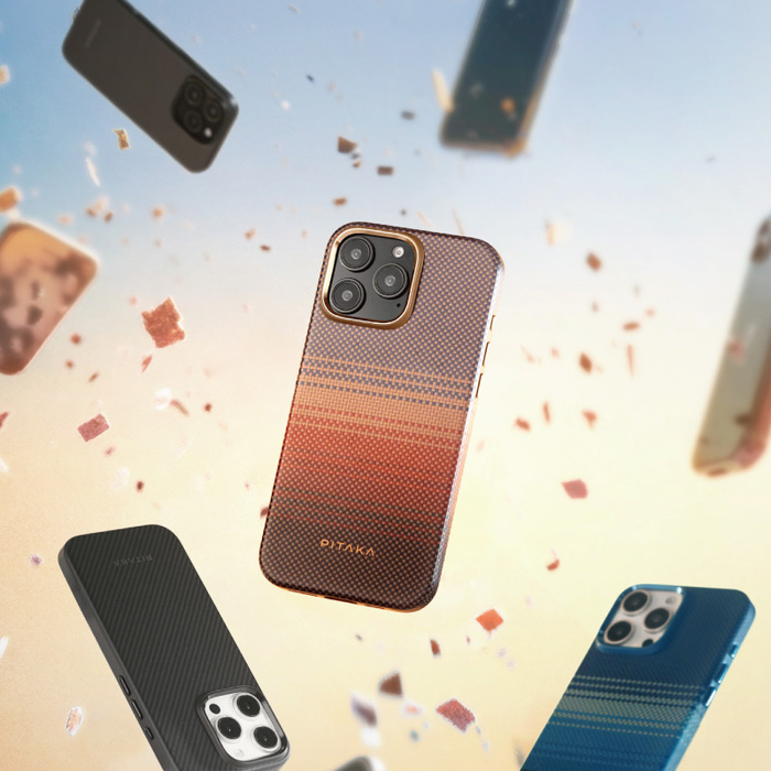PITAKA  iPhone 16 Pro/ProMax 航太纖維磁吸防摔手機殼 日落