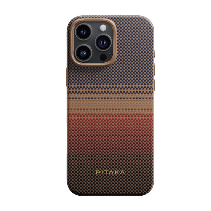 PITAKA  iPhone 16 Pro/ProMax 航太纖維磁吸防摔手機殼 日落