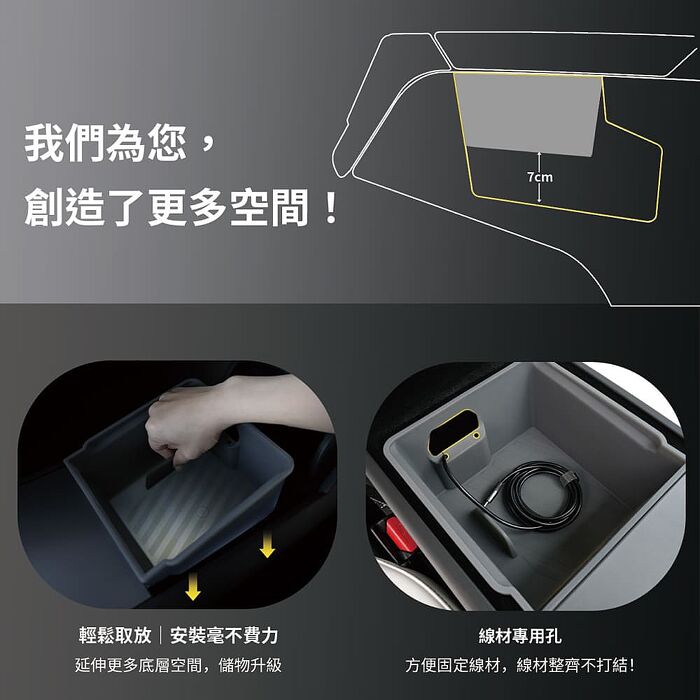 【JOWUA】特斯拉 TESLA Model 3 2024+ 煥新版 中控收納組合(收納盒+杯墊+扶手收納盒+LED便攜燈)