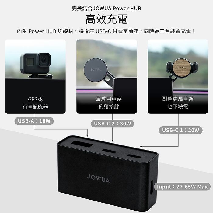 【JOWUA】 特斯拉Model 3(煥新版) & 3/Y(2018-2024)隱藏式螢幕收納基座組合 螢幕下 置物 充電