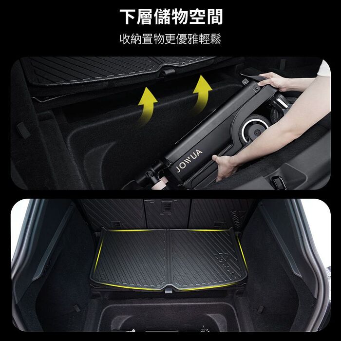 【JOWUA】特斯拉 TESLA Model Y 易開式防水行李廂墊 四件組(防泥沙 防灰塵 防水)