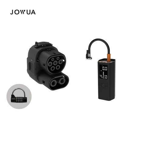 【JOWUA】CCS2快充禮包(CCS1 to CCS2DC & AC 快慢充轉接頭+100W雙快充打氣機)