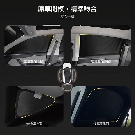 【JOWUA】Model Y(煥新版2025+/2021-2024) 側窗＋尾門遮陽簾 抗UV 車宿 露營 全遮光 完全隱私(車窗遮陽)