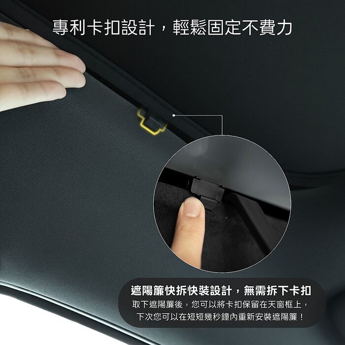 【JOWUA】Foxtron Bria 玻璃車頂遮陽簾 特殊雙面布料 防曬抗UV 兩片式設計