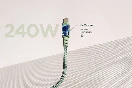 Moshi 強韌系列 USB-C to USB-C (240W/480Mbps) 充電/傳輸編織線- 薄型插頭 (2.0M)