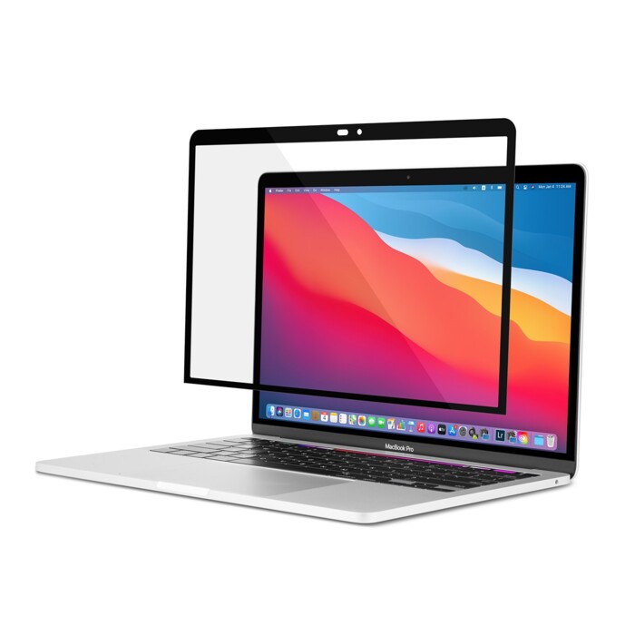 Moshi iVisor XT 無氣泡易安裝亮面螢幕保護貼 For MacBook Pro/Air 13-黑