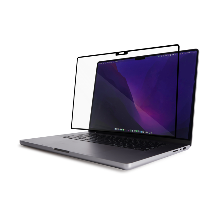 Moshi iVisor XT 無氣泡易安裝亮面螢幕保護貼 For MacBook Pro (16", M1, 2021)-黑