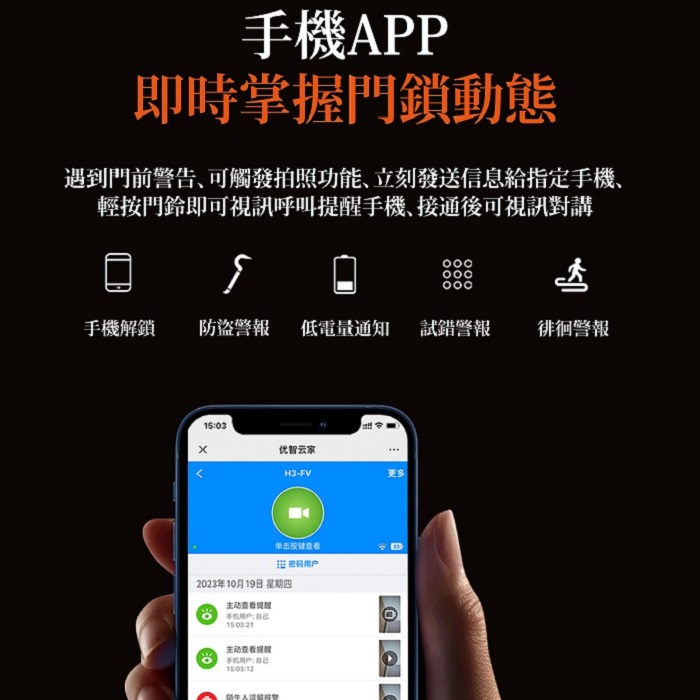 SHARP 夏普Holo 3 智慧電子鎖｜人臉＋掌靜脈＋指紋｜APP遠端控制｜視訊對講｜3年保固