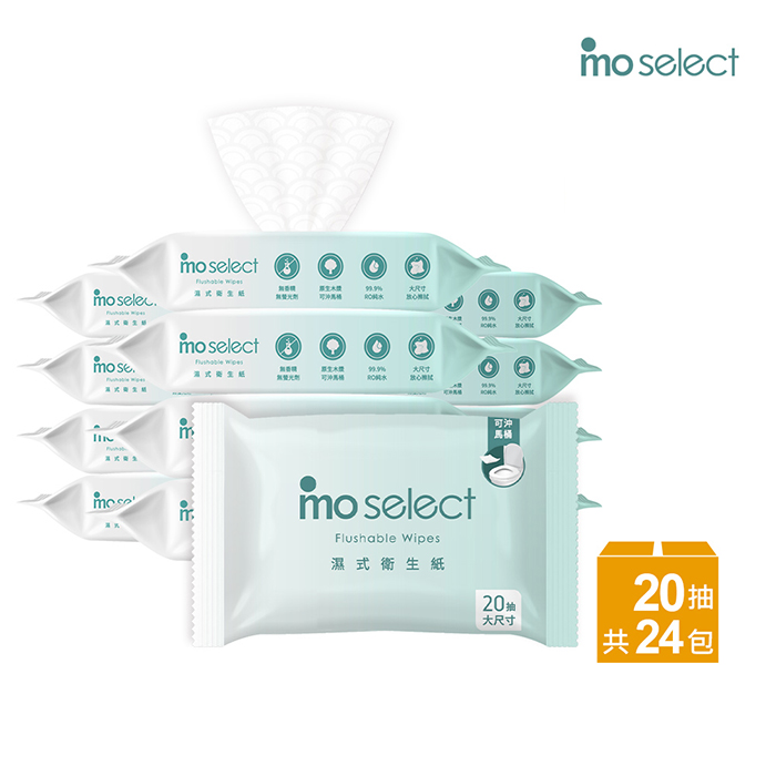 mo select大尺寸 濕式衛生紙-隨身包(20抽x24包/箱)