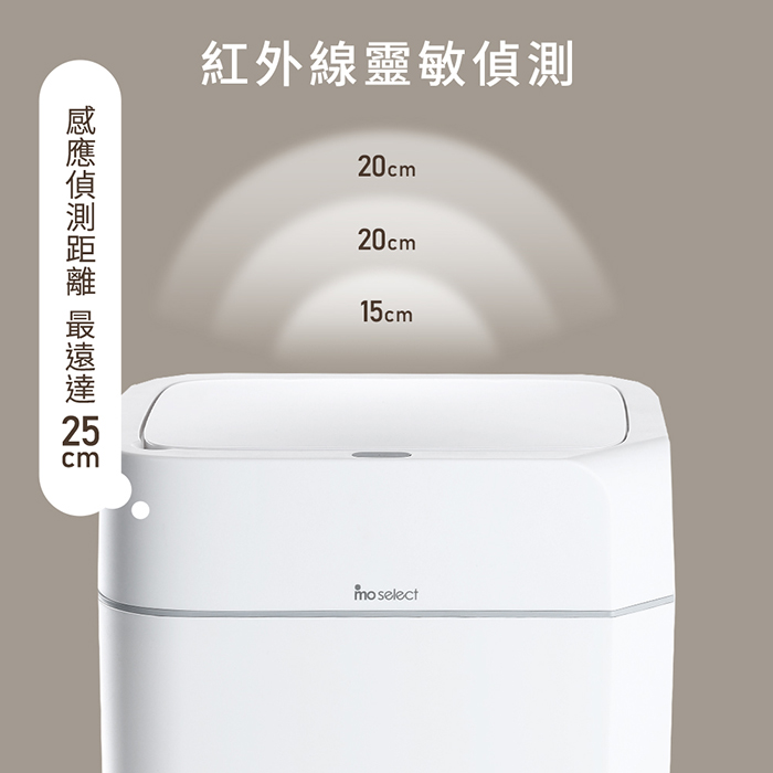 mo select 智能感應12L+16L流線立方垃圾桶