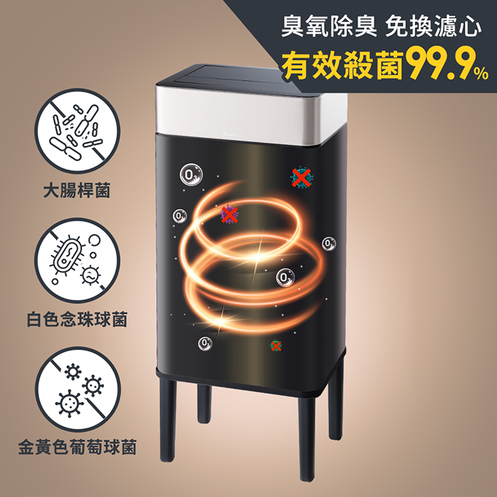 mo select智能感應臭氧除臭不鏽鋼垃圾桶20L