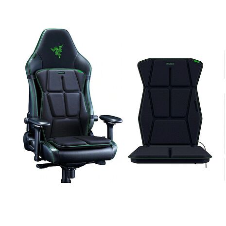 【Razer 雷蛇】Enki X人體工學設計電競椅-綠 (RZ38-03880100-R3U1) + Freyja HD 觸覺電競座墊