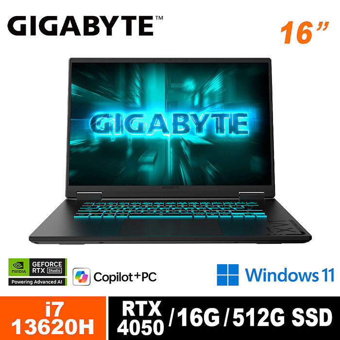 技嘉GIGABYTE GAMING A16 CMHI2TW893SH 16吋電競筆電(i7-13620H/RTX4050 6G/16G/512G/Win11)