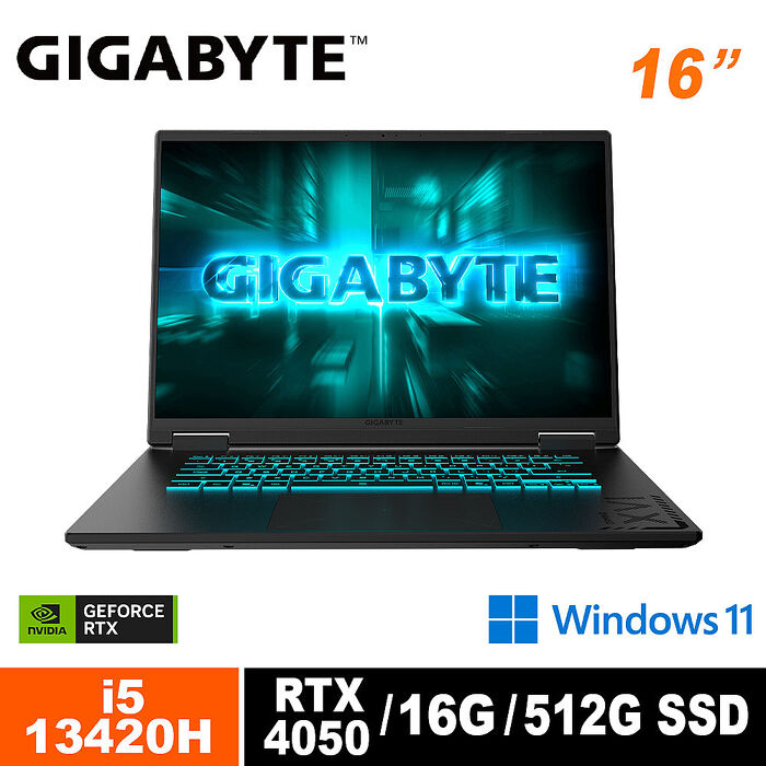 技嘉GIGABYTE GAMING A16 CMHH2TW893SH 16吋電競筆電(i5-13420H/RTX4050 6G/16G/512G/Win11/WUXGA)