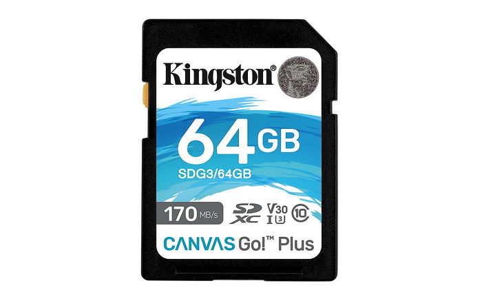 金士頓 Kingston Canvas GO Plus SDXC UHS-I (U3)(V30) 64GB 記憶卡 (SDG3/64GB)